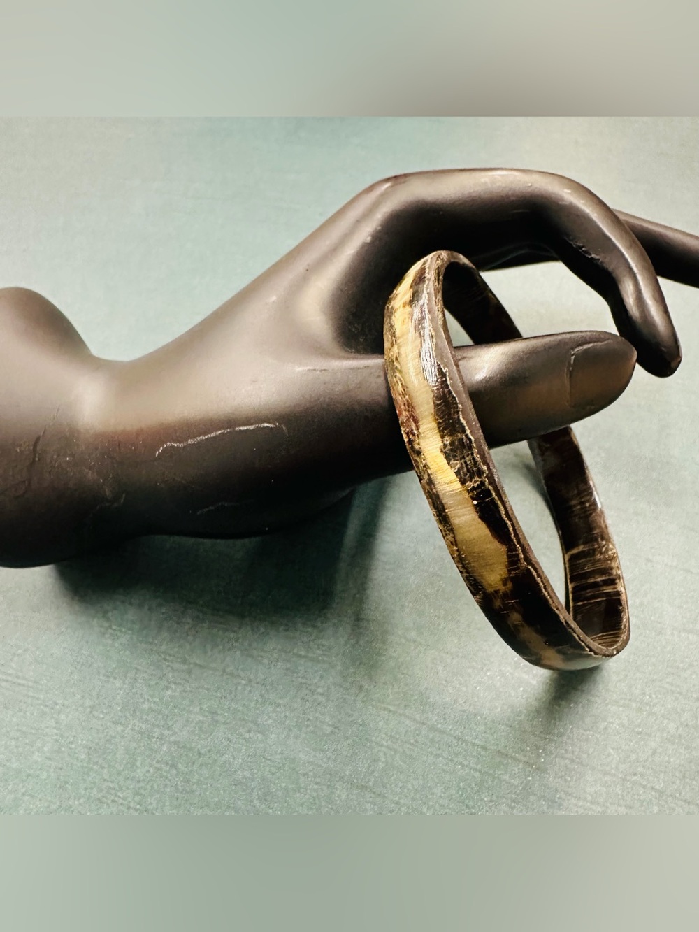 Hand Carved Horn Bangle Bracelet B11